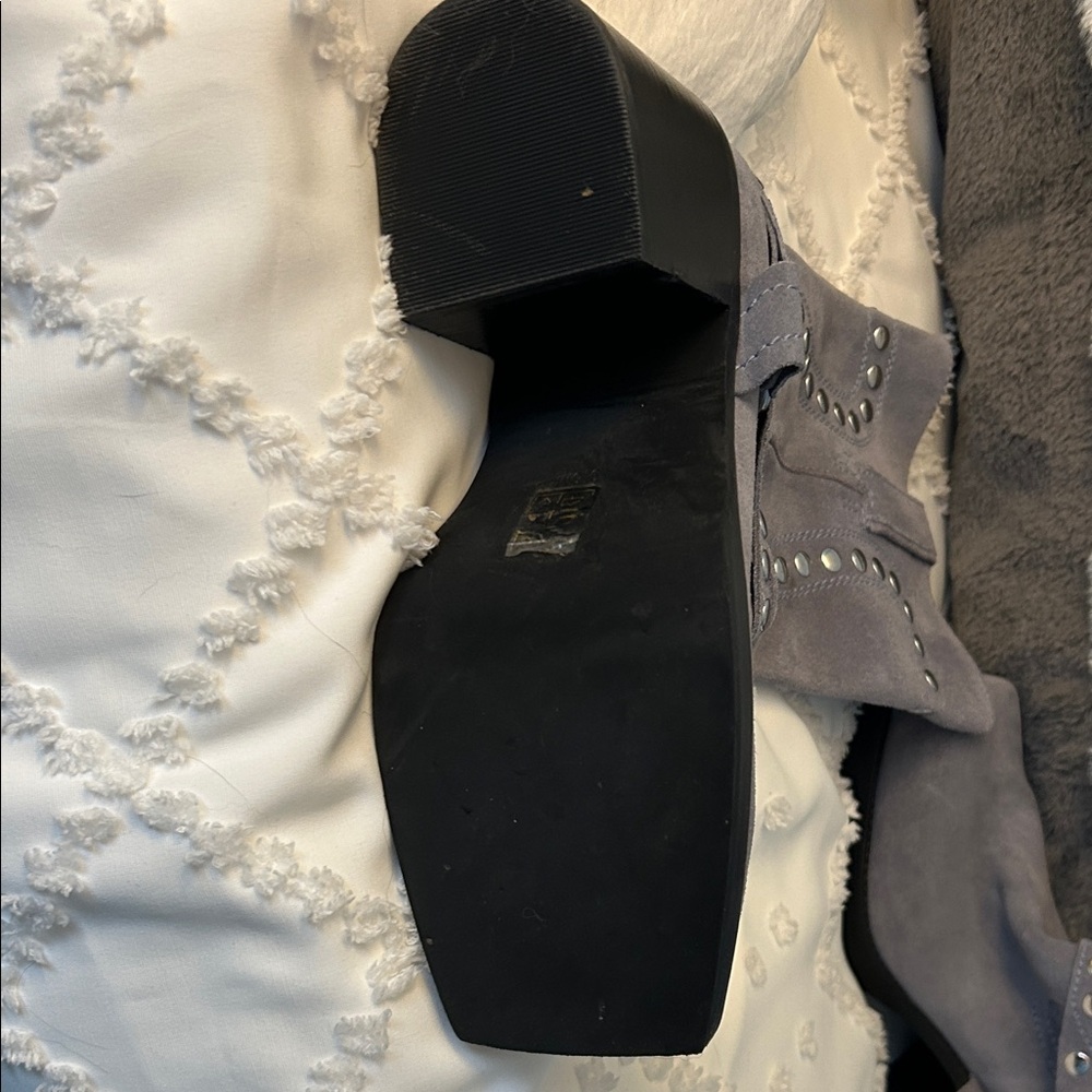 Jeffrey Campbell Gray Studded Heeled Boots - Picture 3 of 4